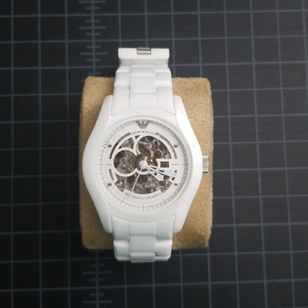 White Armani Ceramic watch